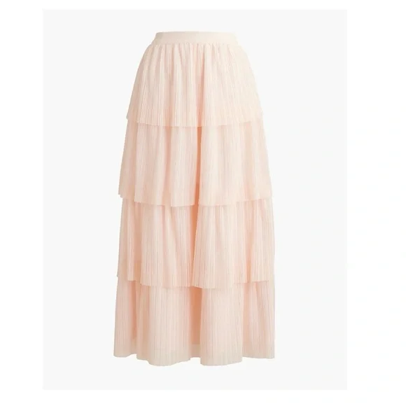 Crew Skirts J Crew Pink Tulle Tiered Midi Skirt Whisper